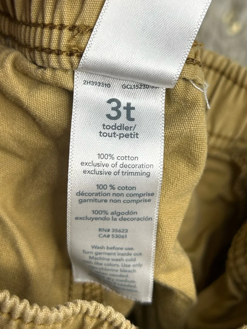 5 for $25🔥Carter's Elastic‎ Waist Tan Cargo Shorts 3T